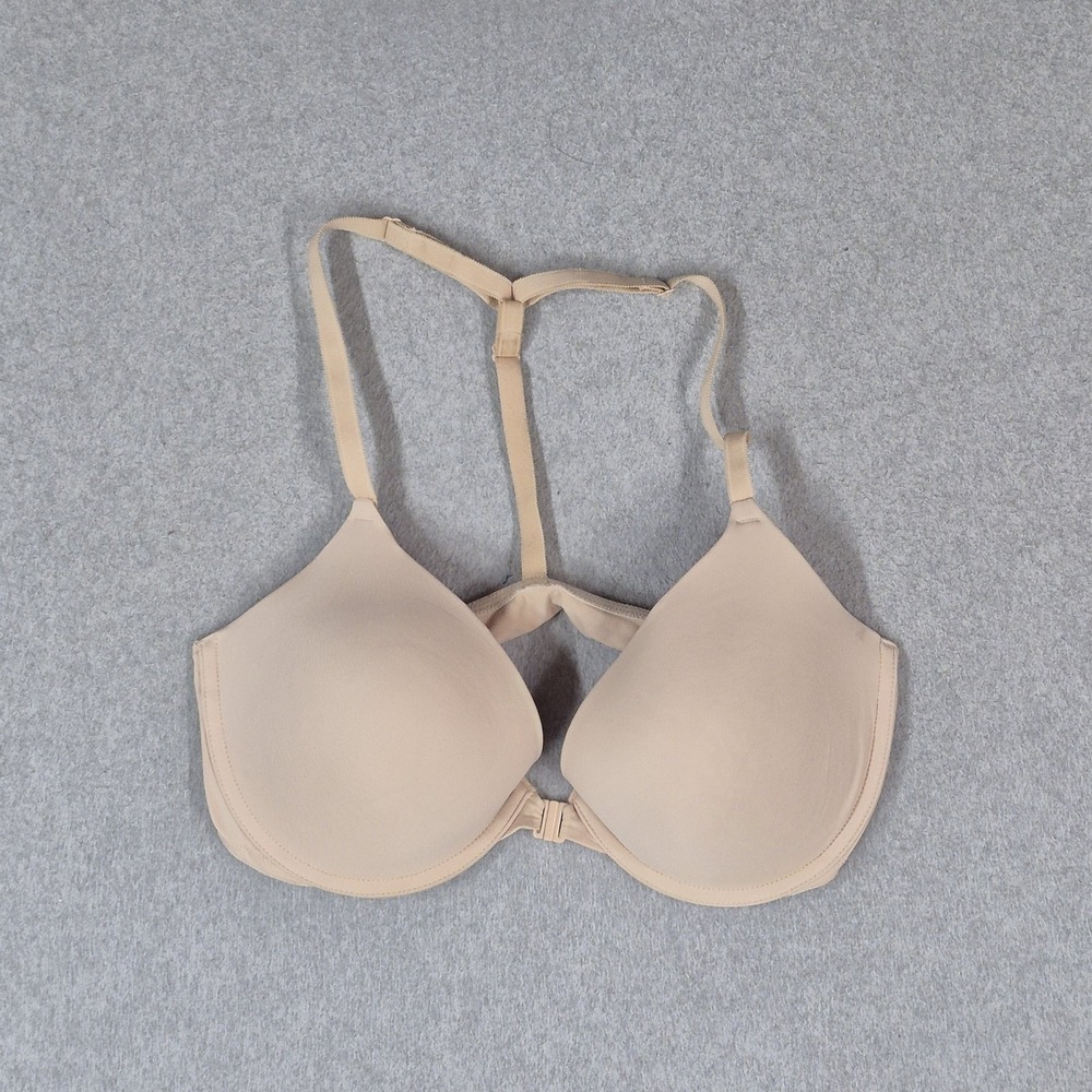 Victoria's Secret PINK Women Bra 36D Beige Wear Everywhere Push Up Front Closure